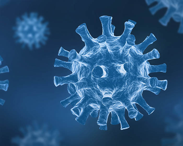 Coronavirus COVID-19 - Arrière-plan de virus flottant - Virolog